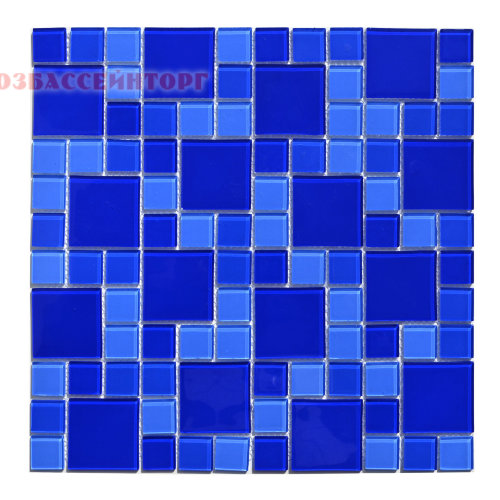 Плитка мозаика стеклянная 23x23/48х48 Dark Blue Cristall DCM305 Aquaviva Плитка мозаика стеклянная Dark Blue Cristall (с разными размерами чипов) отличается от обычной, более дешевой стеклянной мозаики гладкой поверхностью, блеском и насыщенностью цвета в воде. Создает эффект кристального блеска. Цена за один м2.