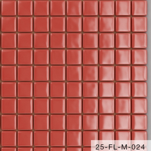 Плитка мозаика 25x25 мм М024-25FL Astrum Материал: стекло 100%; Цвет - красный; Размер чипа: 25x25 мм; основание бумага или сетка 317x317 мм. Цена указана за один м2.