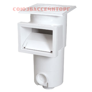 Скиммер  P 1002 SB 100 (под плитку) PROCOPI Скиммер P 1002 с укороченным соплом - устройство для забора воды с поверхности бассейна и сбора плавающего мусора. Подходит для бассейнов, отделанных плиткой или мозаикой.