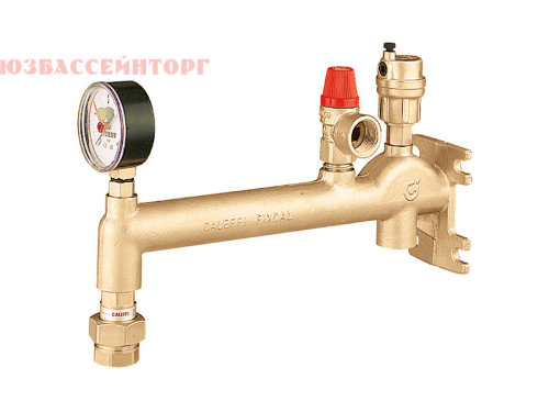 Настенная консоль с группой безопасности CALEFFI Настенный коллектор в сборе для систем отопления - это консоль для настенного монтажа для подключения группы безопасности и экспанзомата для систем отопления.