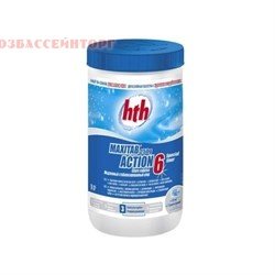 Многофункциональное средство 6 в 1 Maxitab Action 1 / 5 кг HTH Двухслойные многофункциональные таблетки на основе хлора Maxitab Action 6 в 1 специально разработаны для очистки и обеспечения дезинфекции воды в плавательном бассейне.