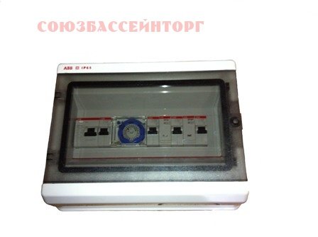 Щит управления фильтровальной установкой М380-05Т2 ABB Щит управления фильтровальной установкой М380 - 05 Т2 предназначен для управления работой двух трехфазных насосов фильтровальной установки максимальной мощностью 5 кВт. 
