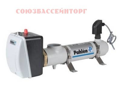 Электронагреватель 12 - 18 кВт с датчиком потока (стальной корпус) Pahlen Качественный, надежный и прочный электронагреватель Pahlen выполнен из нержавеющей стали марки AISI 316. Предназначен для подогрева воды в бассейнах.