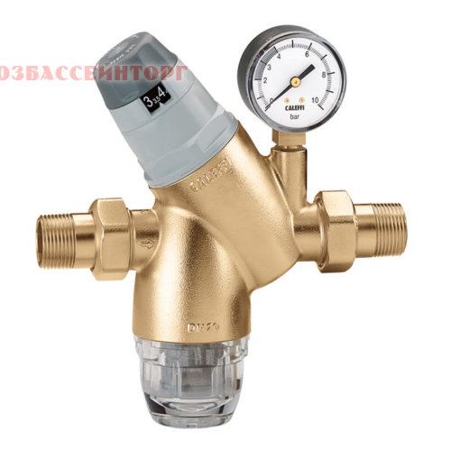 Редуктор давления с фильтром CALEFFI Редукционный клапан давления с фильтром.
Со шкалой настройки давления.
Латунный корпус.
Картридж фильтра из нержавеющей стали в прозрачном корпусе