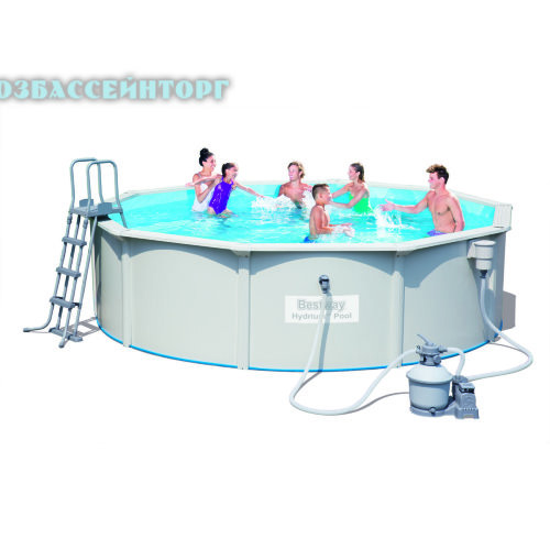Бассейн металлический круглый 460 х 120 Hydrium Pool Bestway (56384) Сборный металлический бассейн Hydrium Pool Bestway прекрасно подходит для семейного отдыха рядом с 
загородным домом. Бассейн круглый, диаметром 460 см, 
высотой 120 см, объем 17,4 м3.
