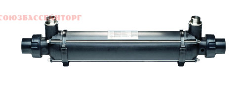Теплообменник 85 / 105 кВт (пластик) D-KWT-VA/Ti Max Dapra Теплообменник (вода-вода), корпус из пластика, ТЭН из нержавеющей стали или титана, предназначен для нагрева воды в бассейне, подключается к централизованной системе отопления.